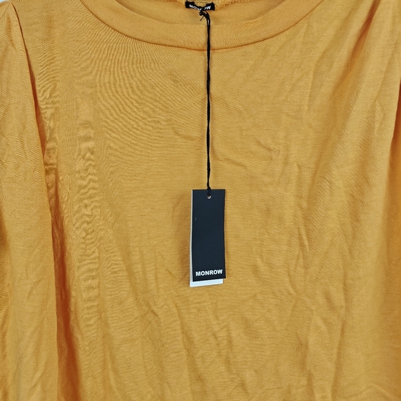 Monrow NWT One Shoulder Cotton T-shirt In Honeycomb Yellow Size Small - Picture 6 of 11